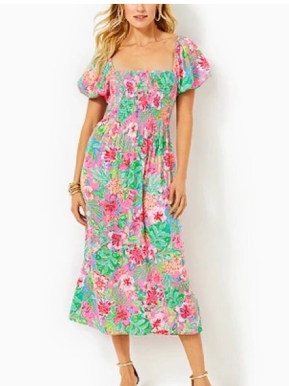Lilly Pulitzer Selah Smocked Midi Dress